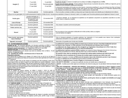 Affiche période de chasse 2025-2026