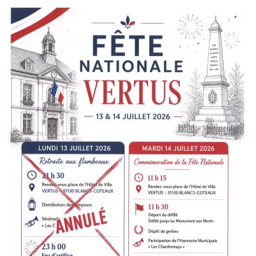 Manifestations du 13 et 14 Juillet 2026 - VERTUS