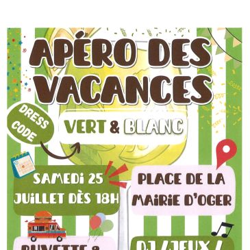Association VITAMINO - Apéro des vacances - Samedi 25 Juillet 2026 - OGER