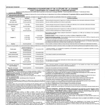 Affiche période de chasse 2025-2026
