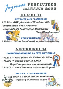 Festivités du 13 et 14 Juillet 2023