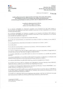 Arrêté Préfectoral - réglementation articles pyrotechniques