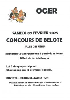Concours de Belote - 08 Février 2025
