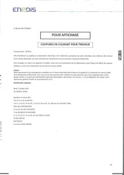 Coupure de courant du 17.07.2025