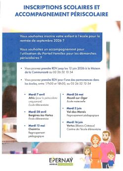 Inscriptions scolaires et périscolaires 2025-2026