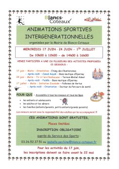 Animations intergénérationnelles BC