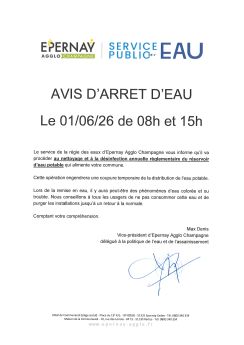 Coupure eau - OGER -Lundi 01 Juin 2026