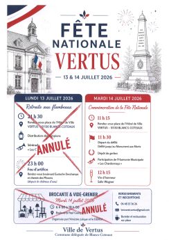 Manifestations du 13 et 14 Juillet 2026 - VERTUS