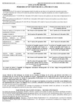 Calendrier de pêche 2026