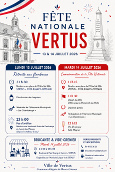 Manifestations du 13 et 14 Juillet 2026 - VERTUS
