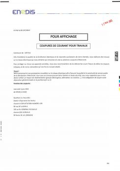 Coupures de courant pour travaux - VERTUS