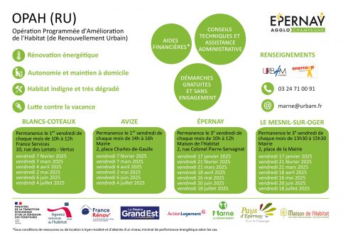 Planning des permanences de l'OPAH - 1er semestre 2025