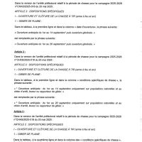 Arrêté Préfectoral - période de chasse pour la campagne 2025-2026